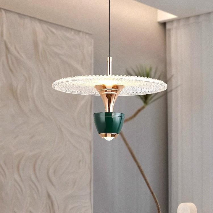 Lampe pendante LED moderne et élégante avec un design en forme de disque