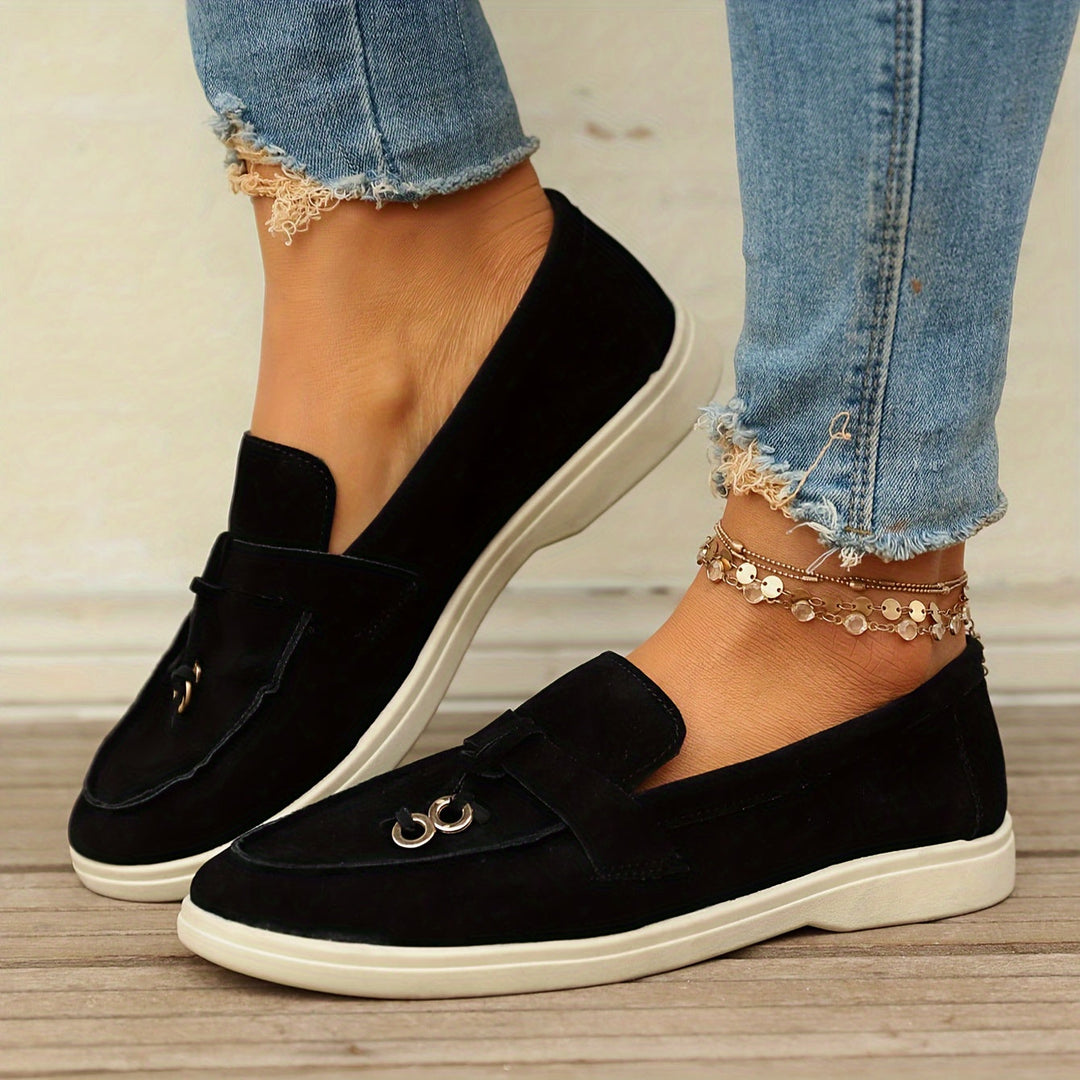 Mila | Mocassins à glands élégants pour femmes avec anneau en fer stylisé et décorations uniques