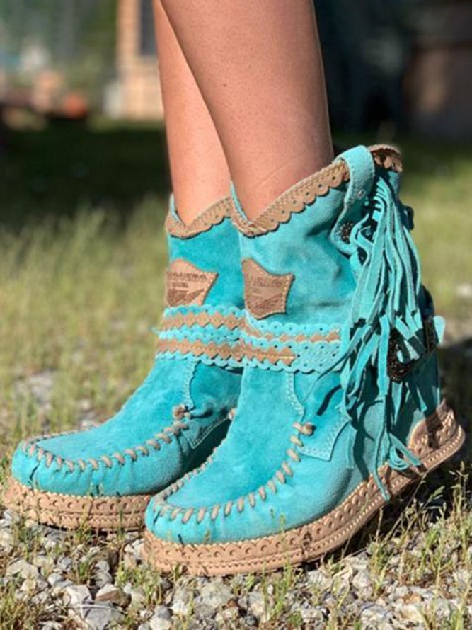 LD | Bottes Western Bohème à Franges – Style Tendance et Authentique
