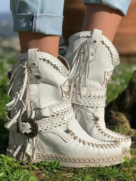 LD | Bottes Western Bohème à Franges – Style Tendance et Authentique