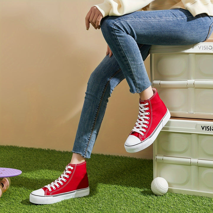 Lotte | Baskets élégantes et décontractées en toile, de couleur élégante, avec semelle en caoutchouc durable
