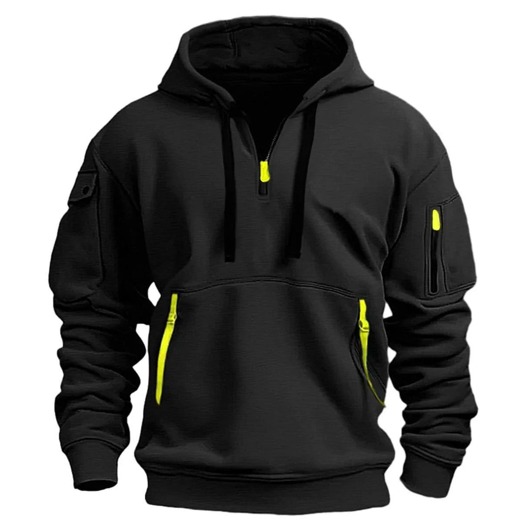 Adriaan | Sweat à capuche tendance avec demi-fermeture éclair élégante
