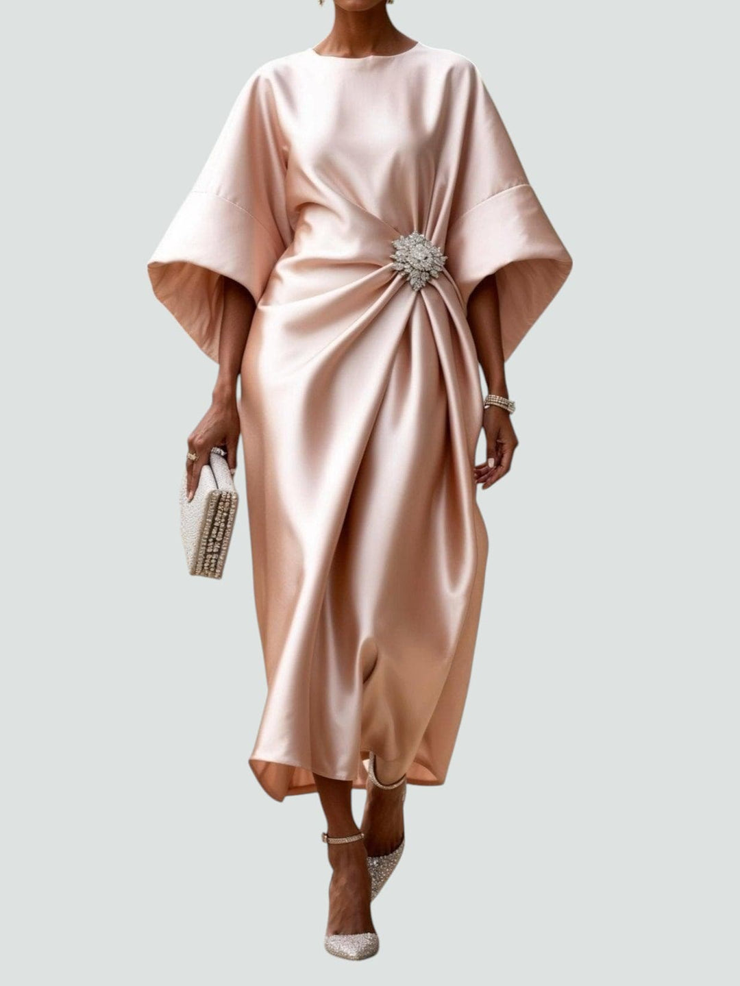 LD | Robe Longue Élégante en Satin – Style Chic et Sophistiqué