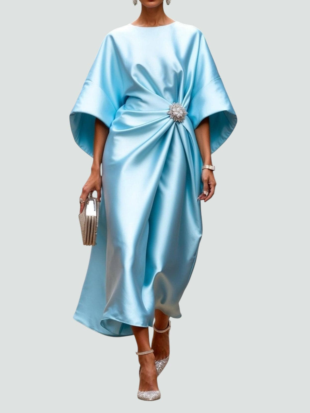 LD | Robe Longue Élégante en Satin – Style Chic et Sophistiqué