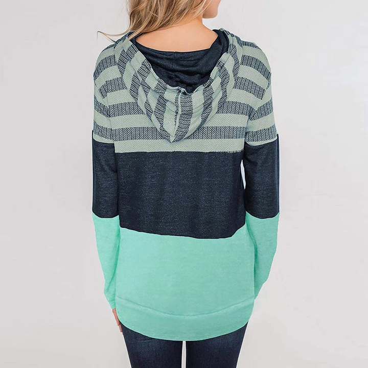 Gisella - Sweat à capuche patchwork à la mode pour femmes