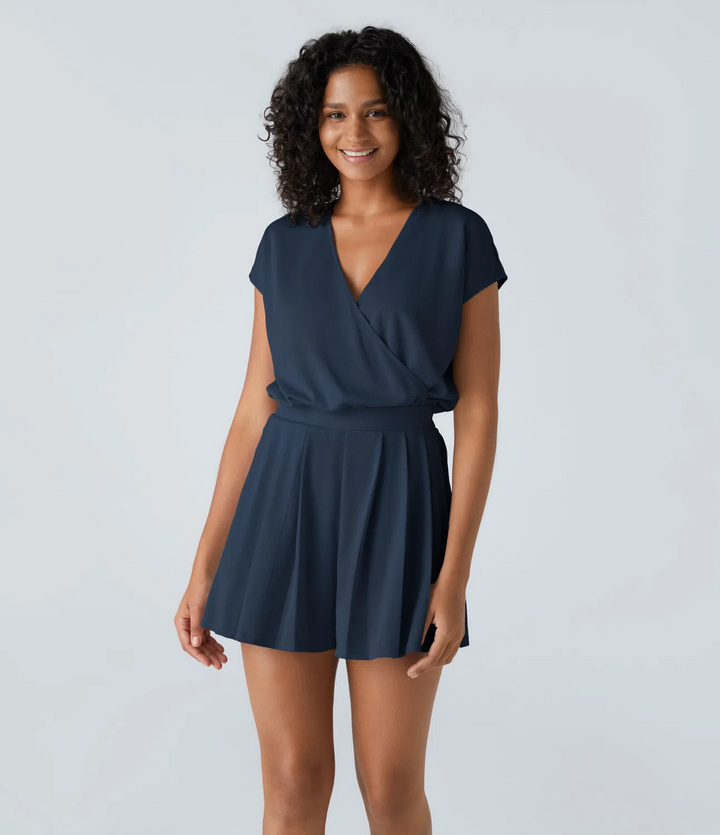 Chic V-Neck Short Casual Jumpsuit for Women by Helly