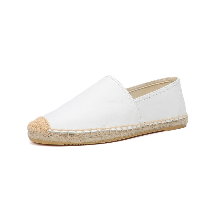 Esmee | Espadrilles plates en cuir de style ballet élégant