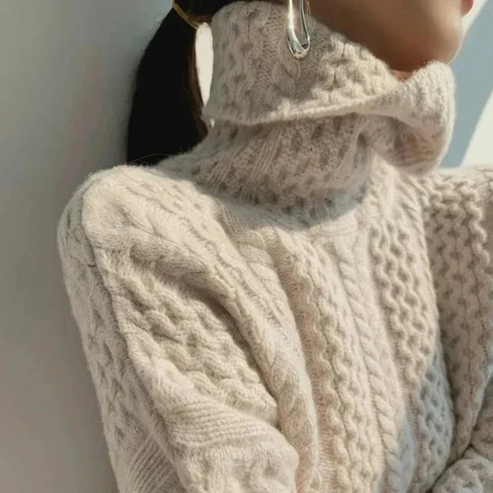 Jessy - Elegant Pull à col roulé en cachemire de luxe pour femme