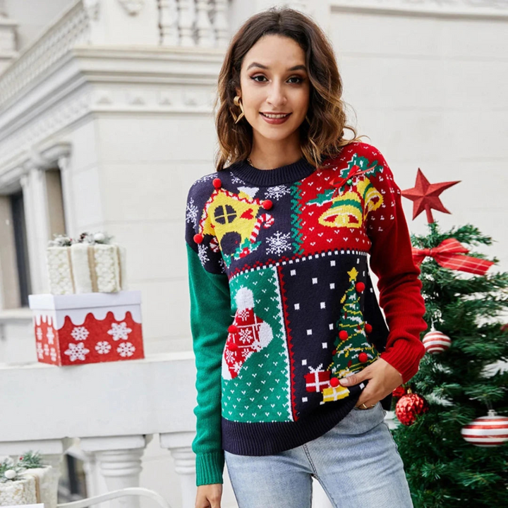 Loraine | Pull de Noël tricoté pour femme | Parfait pour l'hiver