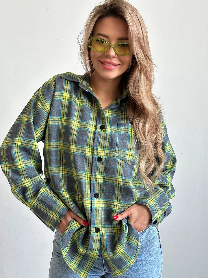 Carrie | Chemise en flanelle à carreaux élégante
