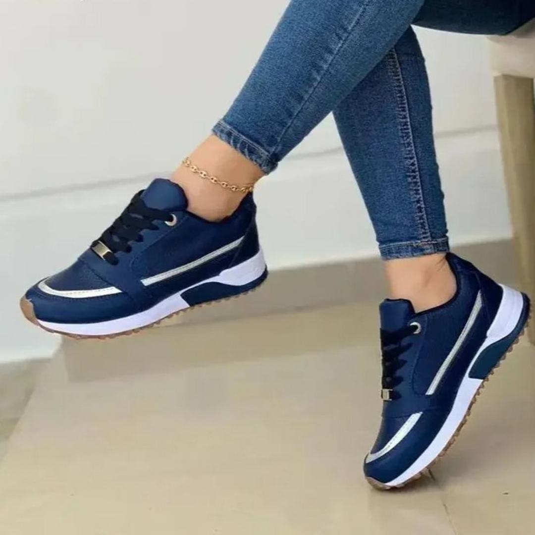Liv | Baskets élégantes en cuir pour femmes avec semelle blanche souple