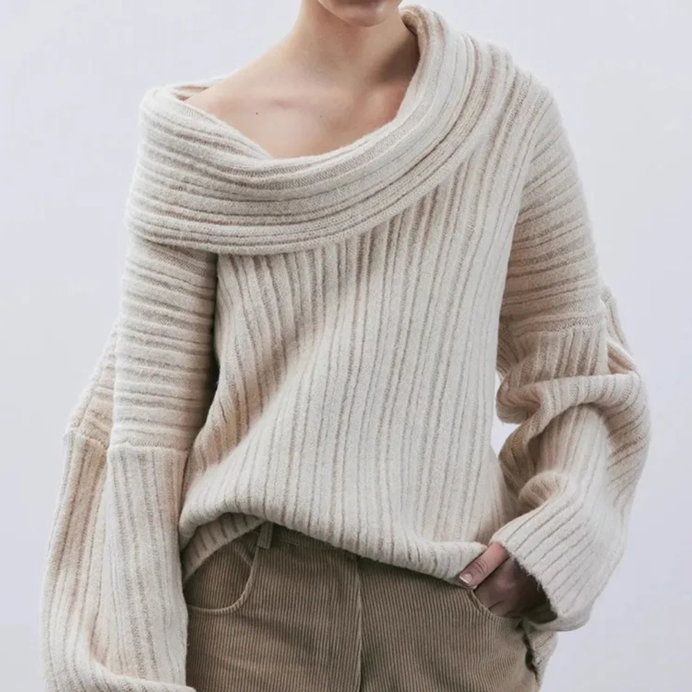 Kimberly | Pull à épaulettes en tricot de luxe pour femmes