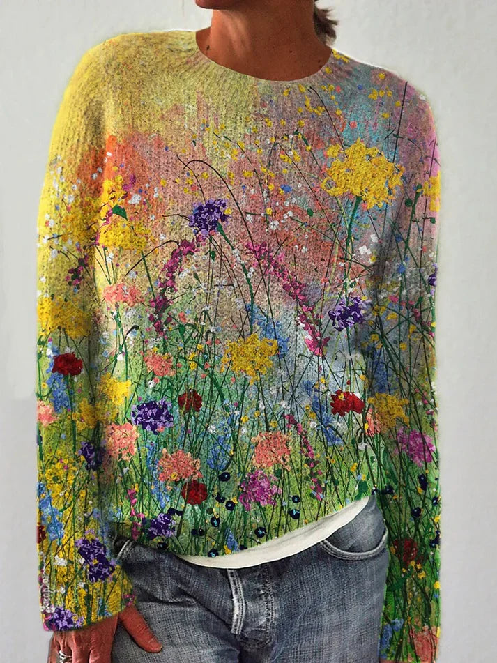 Mariane - Pull d'art floral élégant et confortable