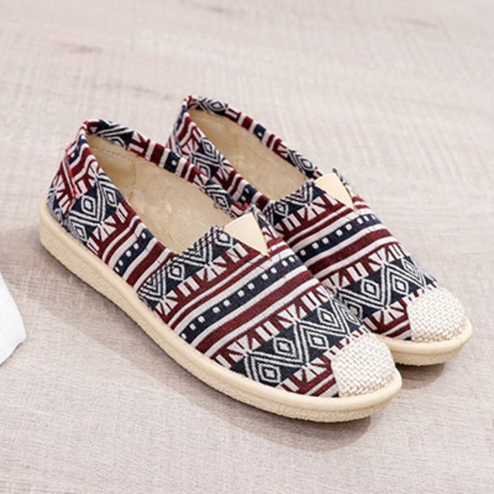 Eline | Espadrilles élégantes à rayures contrastées tendance