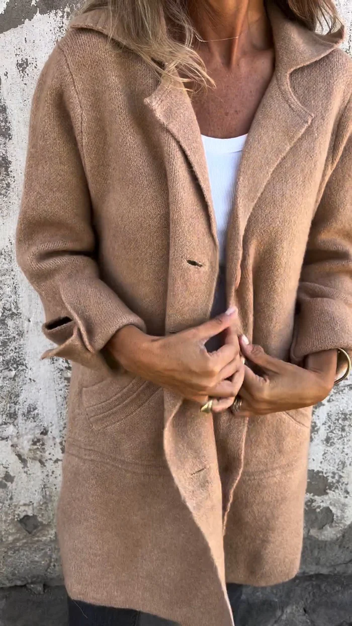 Aira - Manteau à long revers élégant et douillet
