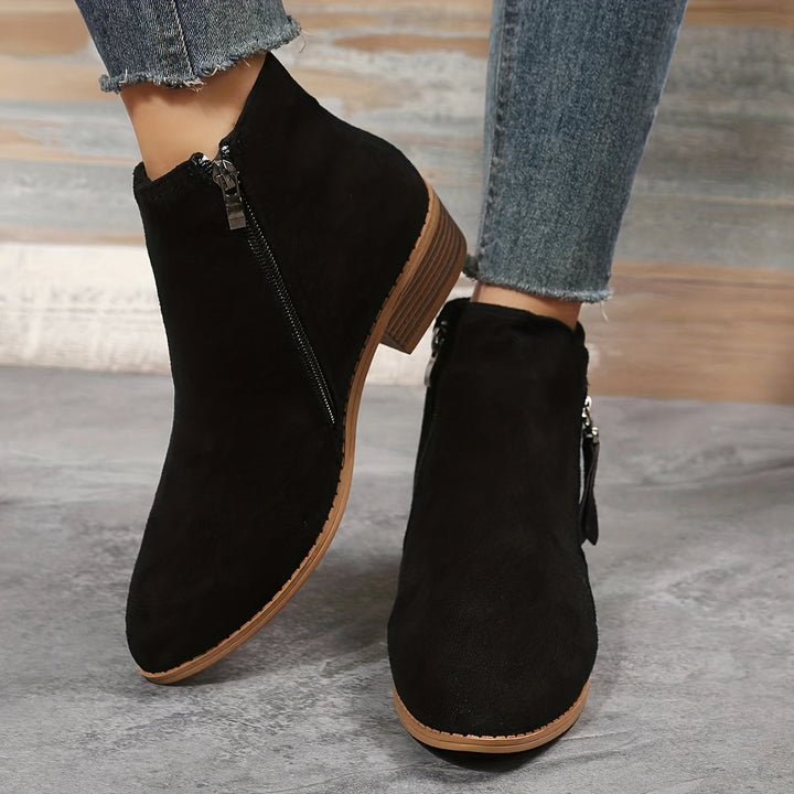 Riyettaa - Bottes élégantes à fermeture éclair pour femmes