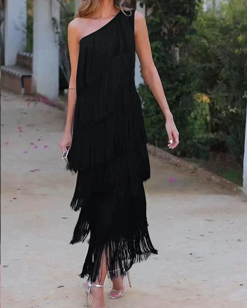 LD | Robe à Franges Élégante – Style Tendance et Sophistiqué