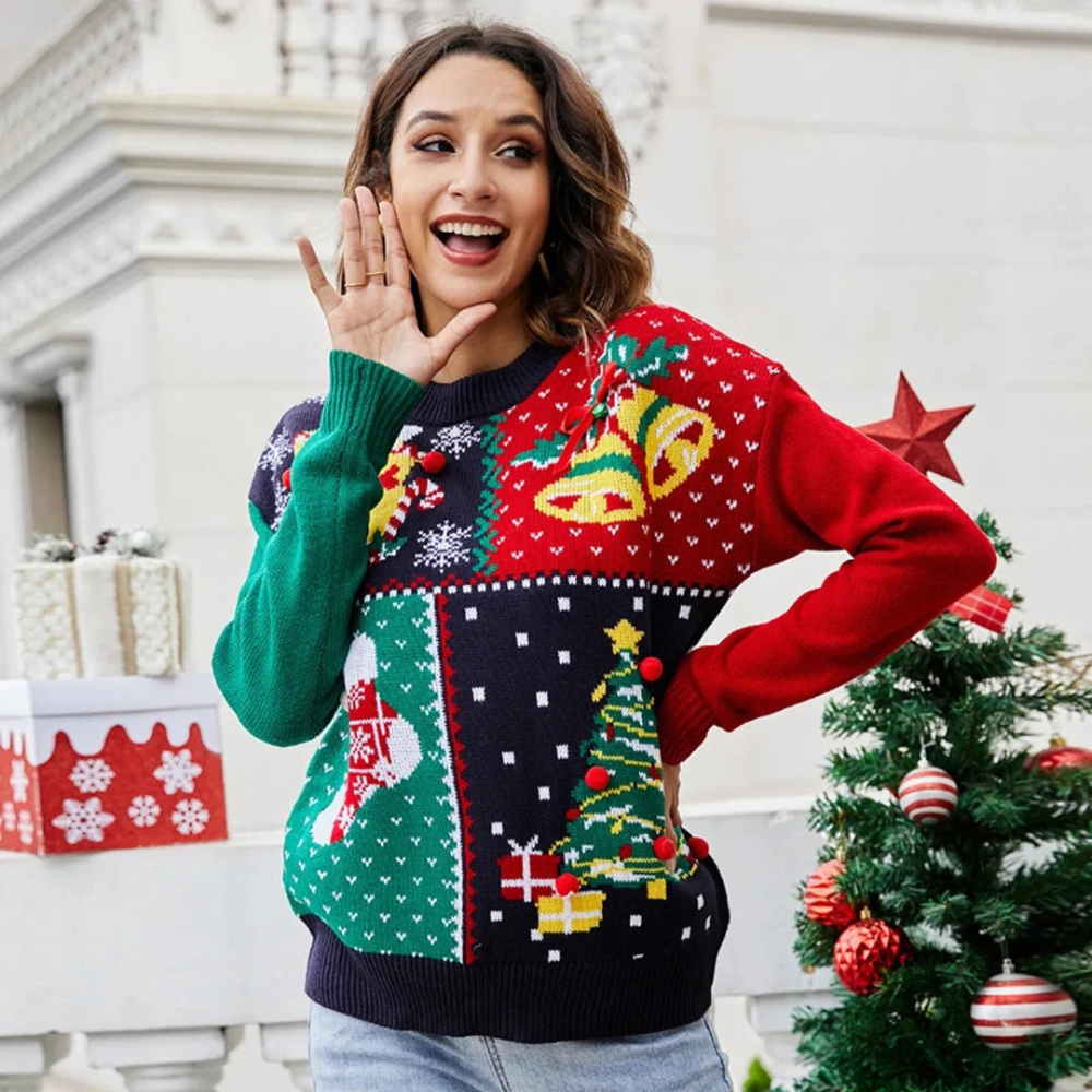 Loraine | Pull de Noël tricoté pour femme | Parfait pour l'hiver