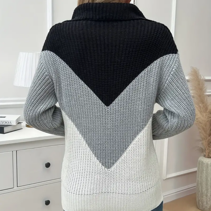Pull en tricot pour femmes Donita avec fermeture à glissière - Parfait pour l'hiver !