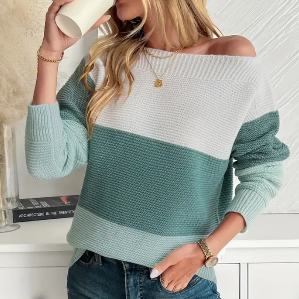 Joan | Pull d'hiver à rayures pour femmes | Manches longues