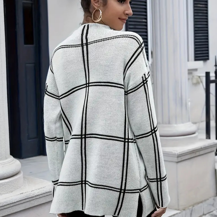 Connie | Pull en maille à carreaux féminin | Confort stylé