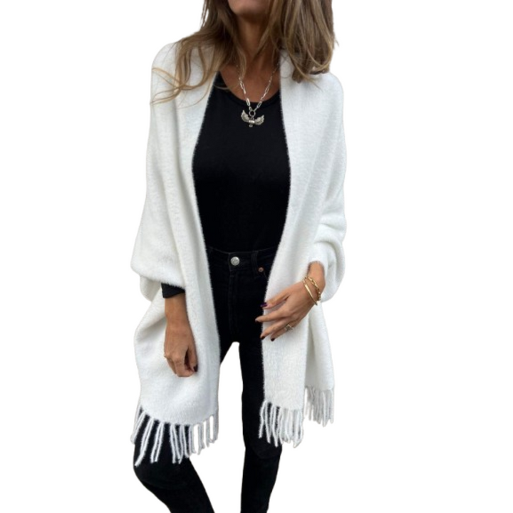 Bambi | Cardigan long de luxe pour femmes avec détails à pompons élégants