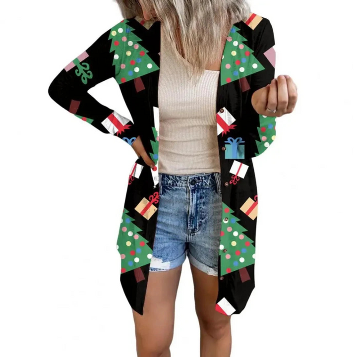 Ivone | Cardigan de Noël long et douillet pour femme