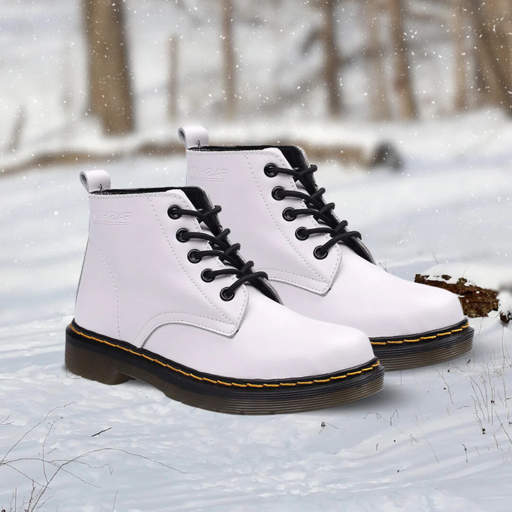 Bottines élégantes en cuir Vin