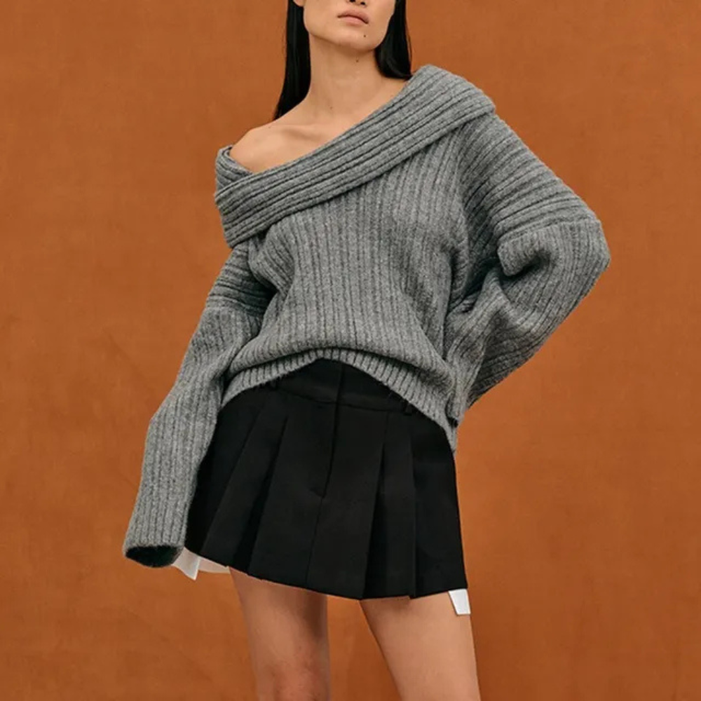 Kimberly | Pull à épaulettes en tricot de luxe pour femmes
