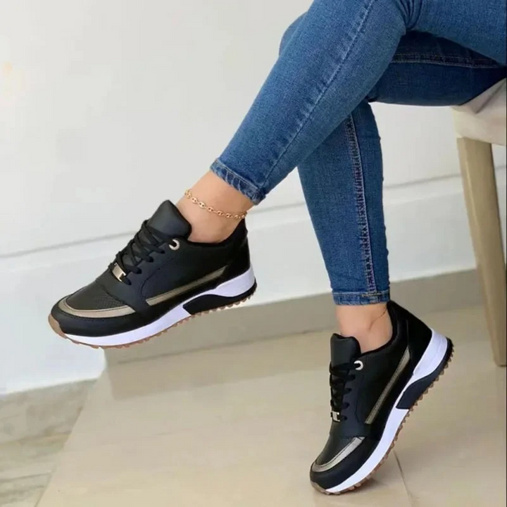 Liv | Baskets élégantes en cuir pour femmes avec semelle blanche souple