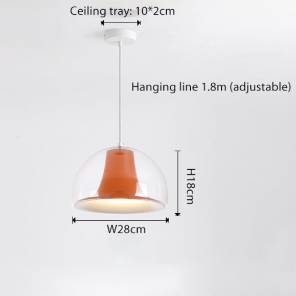 Lampe suspendue en verre semi-circulaire avec design Jellies