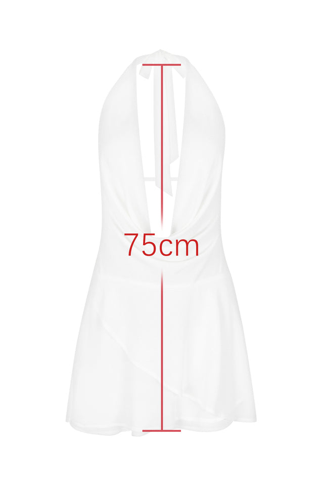 Aurore Mini-Robe Superposée – Décolleté Plongeant et Dos Nu Chic
