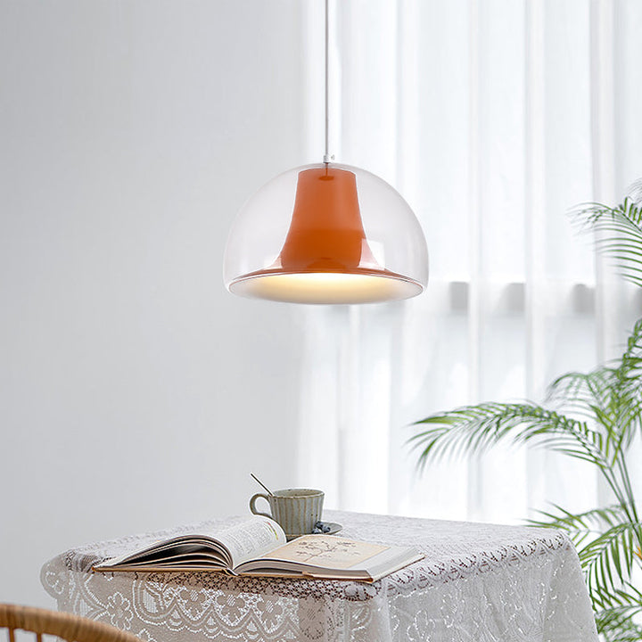 Lampe suspendue en verre semi-circulaire avec design Jellies