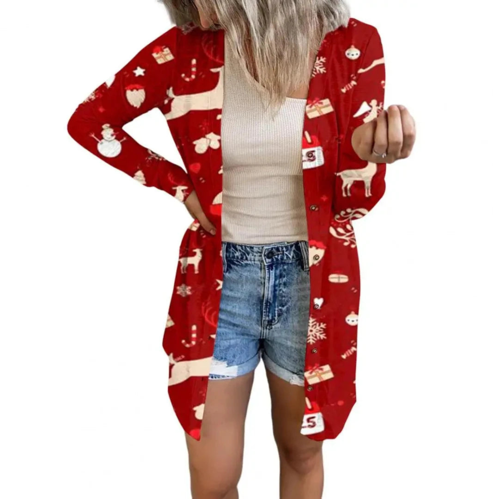 Ivone | Cardigan de Noël long et douillet pour femme