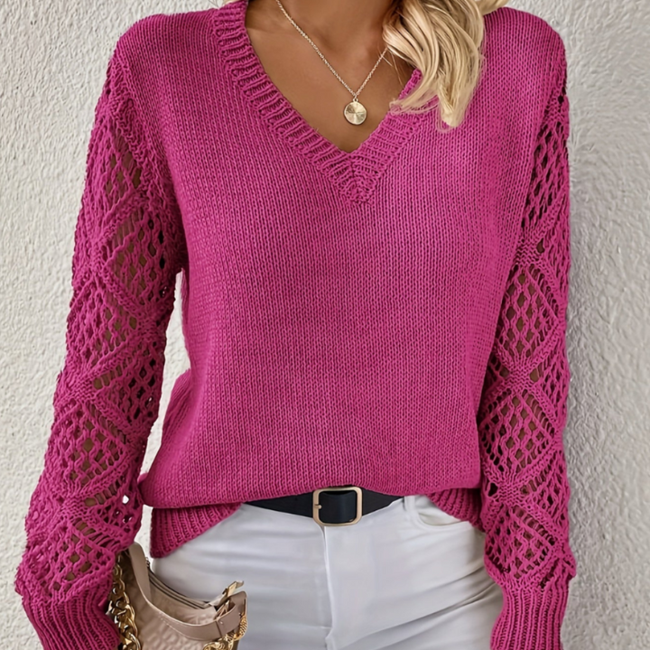 Argen | Pull à col V creux pour femmes | Tricot douillet
