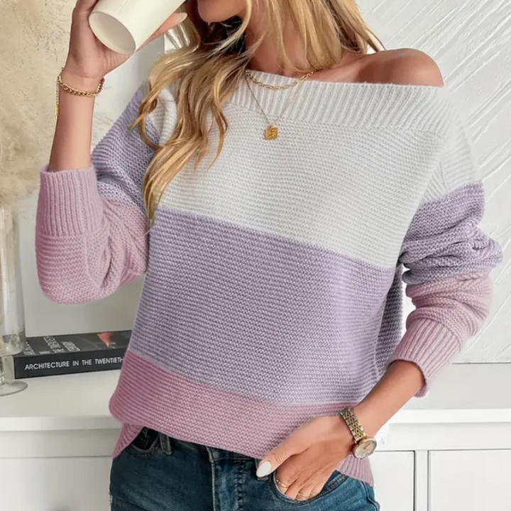 Joan | Pull d'hiver à rayures pour femmes | Manches longues