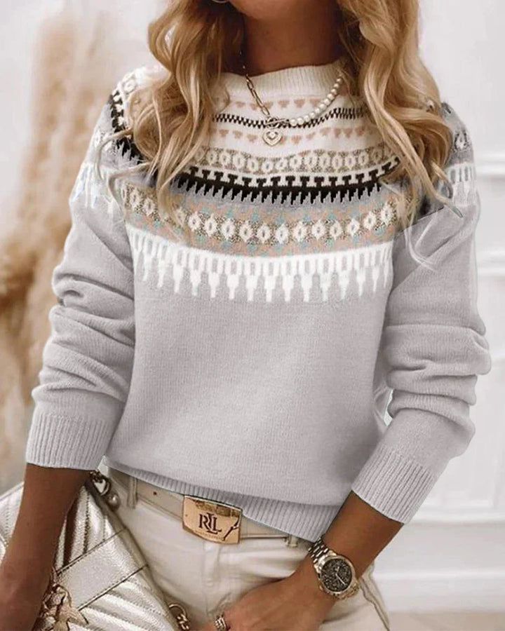 Aranka - Pull tendance à bras longs avec motif imprimé unique