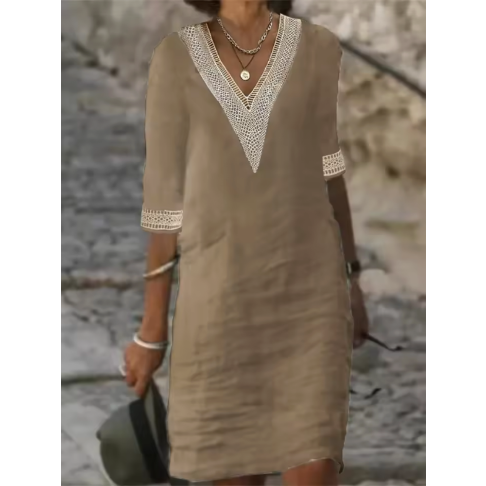 LD | Robe Blanche Élégante – Style Intemporel et Charme Naturel