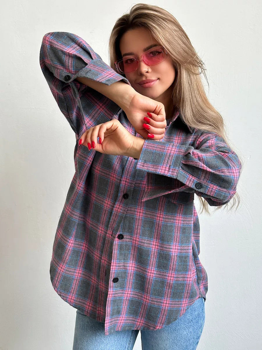 Carrie | Chemise en flanelle à carreaux élégante