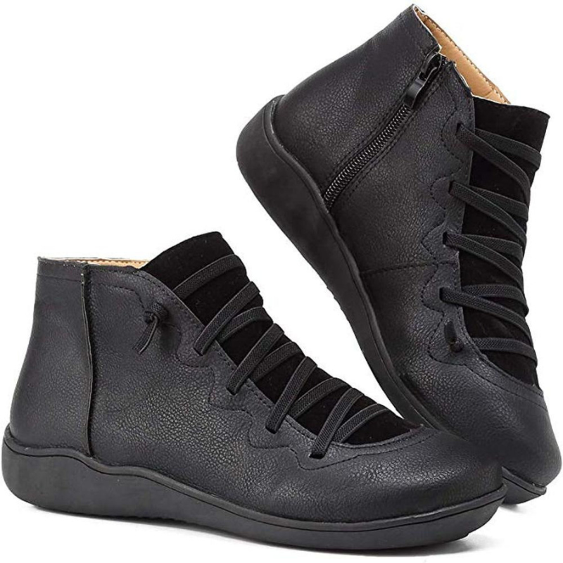 Léonie™ - Bottes plates en cuir décontractées