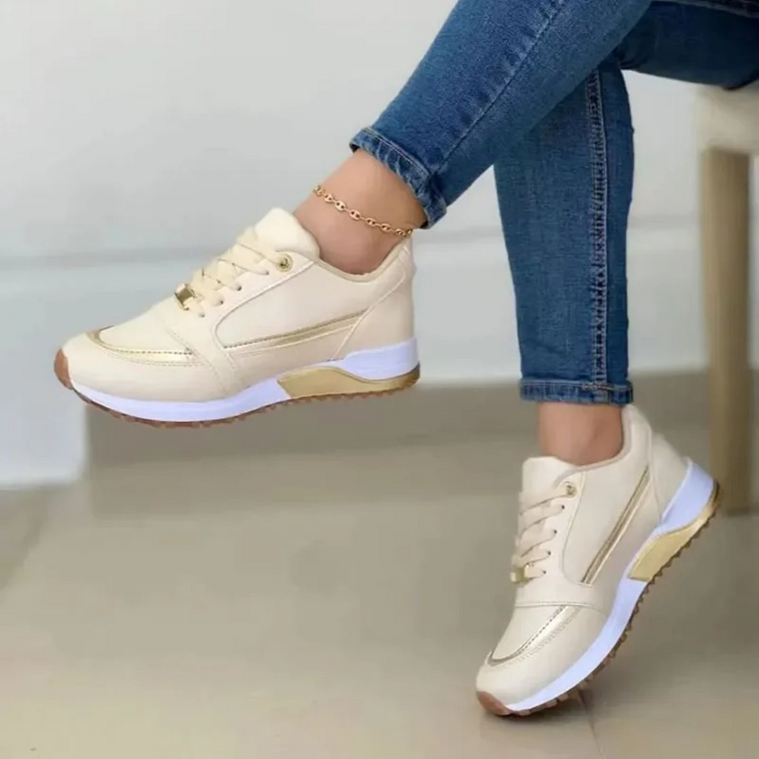 Liv | Baskets élégantes en cuir pour femmes avec semelle blanche souple