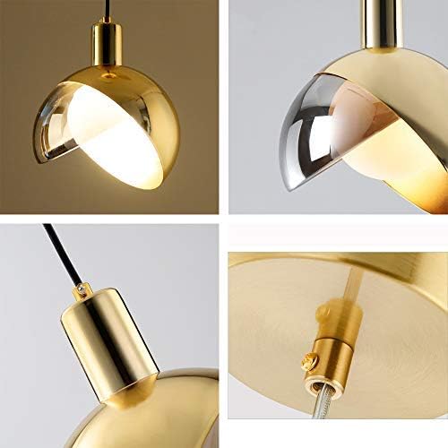 Lampe suspendue moderne en verre doré