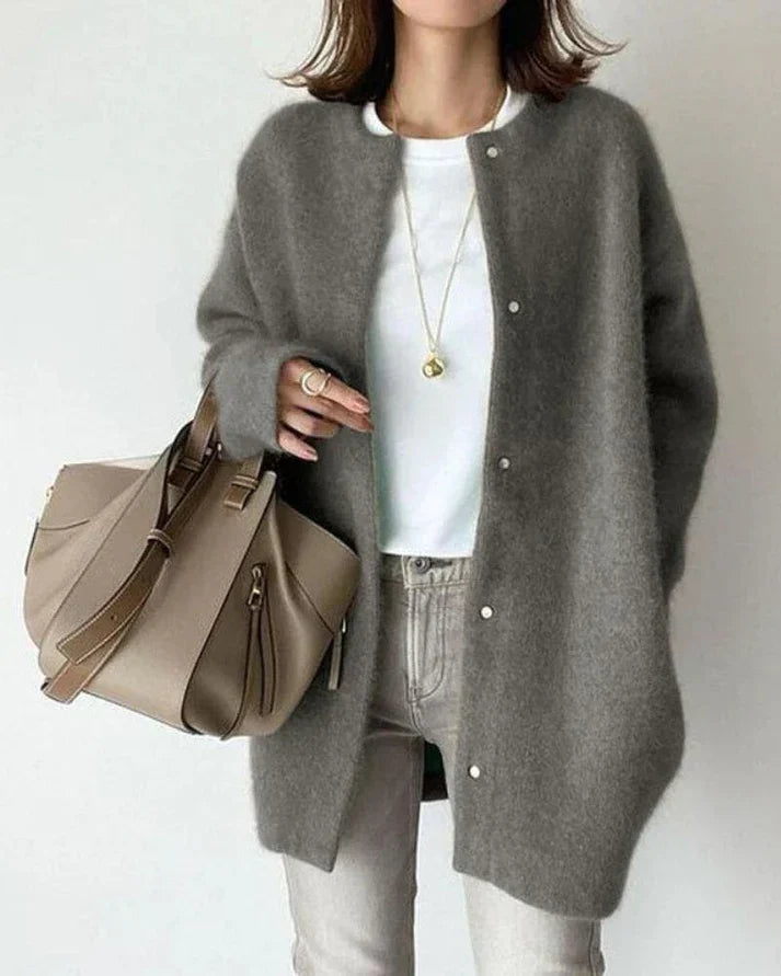 Lia - Cardigan de luxe en laine douce et mohair élégant