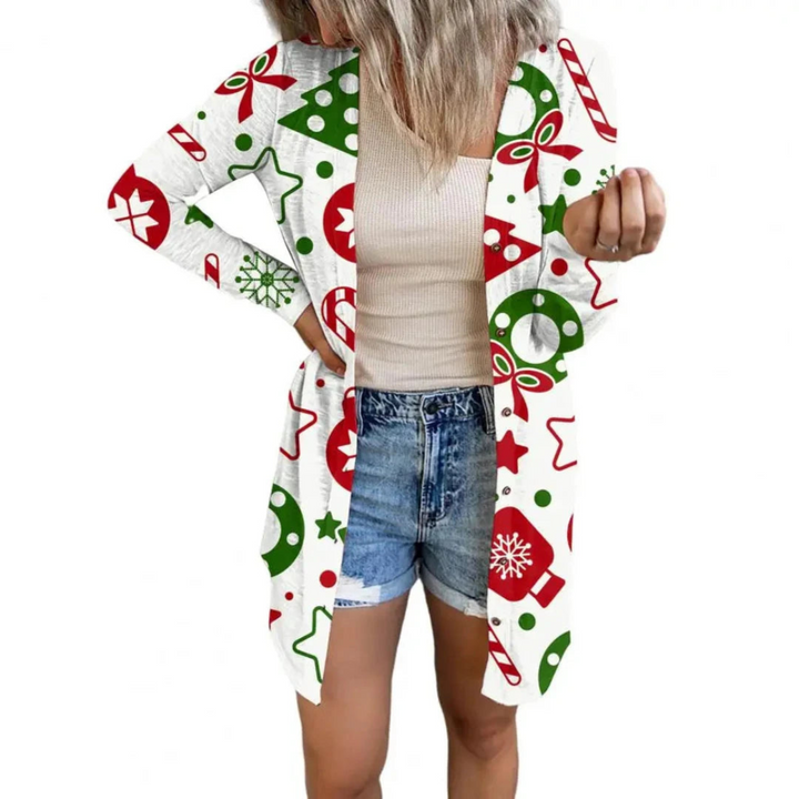Ivone | Cardigan de Noël long et douillet pour femme