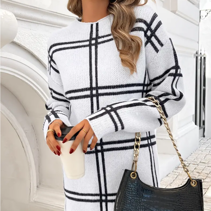 Connie | Pull en maille à carreaux féminin | Confort stylé