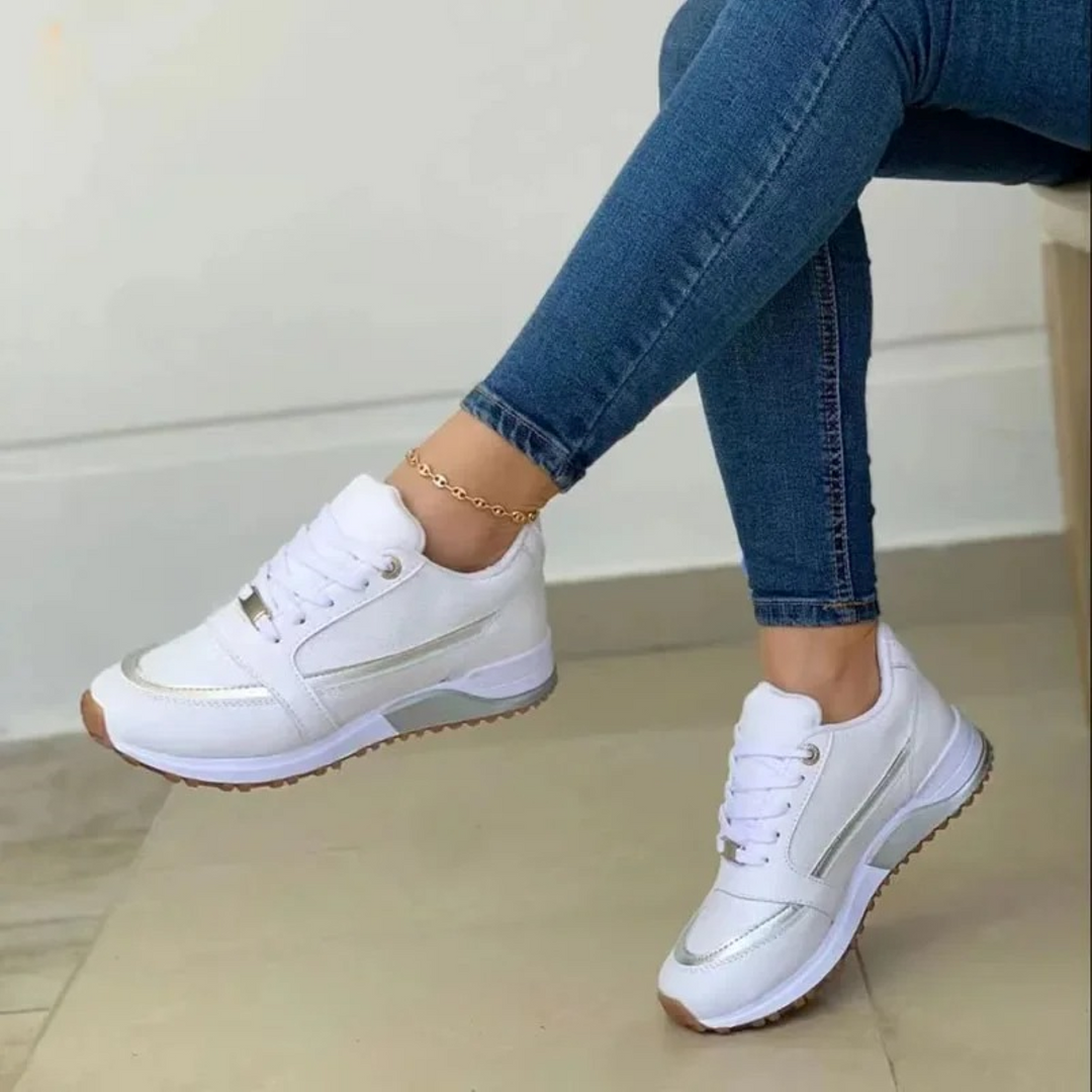 Liv | Baskets élégantes en cuir pour femmes avec semelle blanche souple