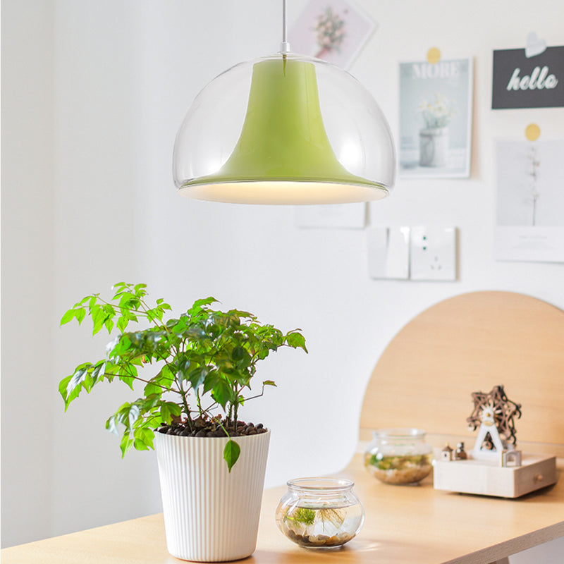 Lampe suspendue en verre semi-circulaire avec design Jellies
