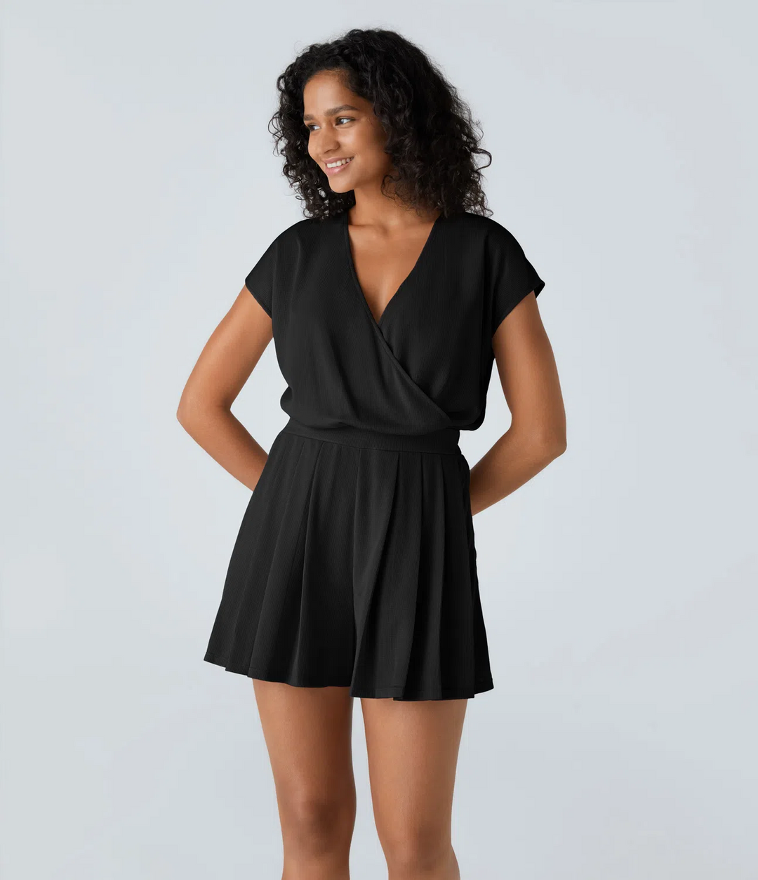 Chic V-Neck Short Casual Jumpsuit for Women by Helly