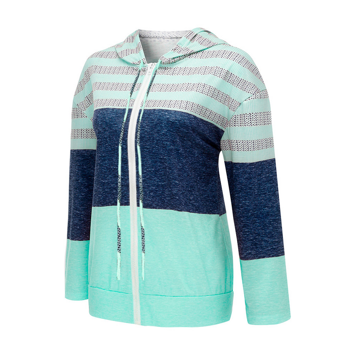 Gisella - Sweat à capuche patchwork à la mode pour femmes