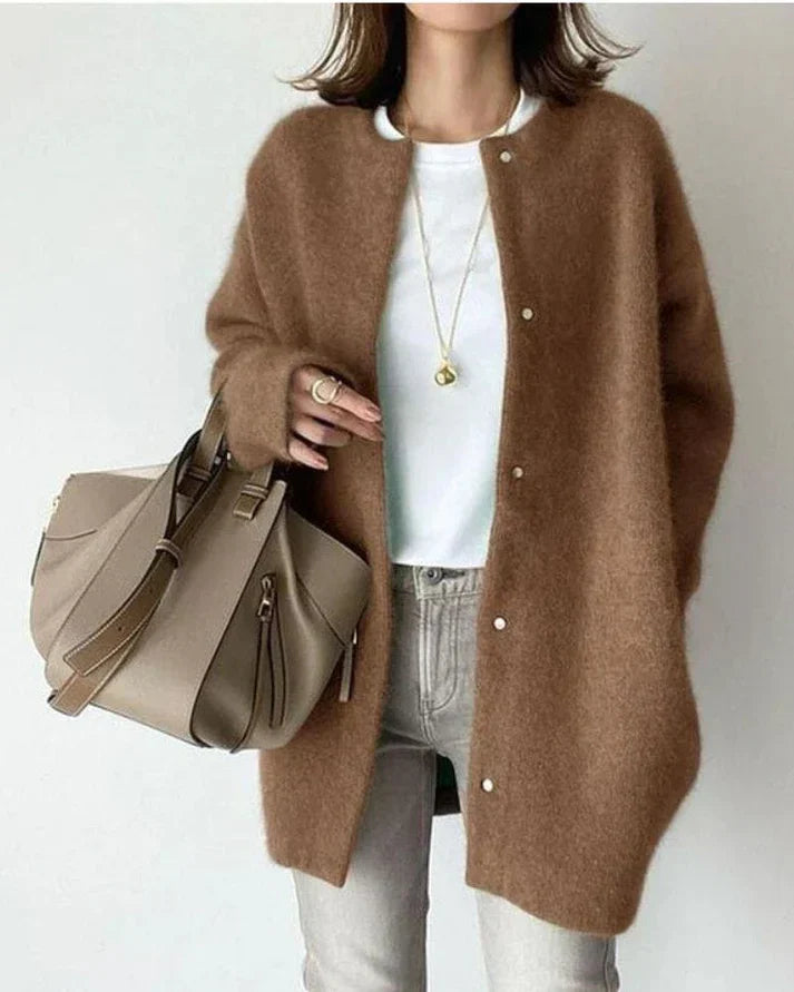 Lia - Cardigan de luxe en laine douce et mohair élégant
